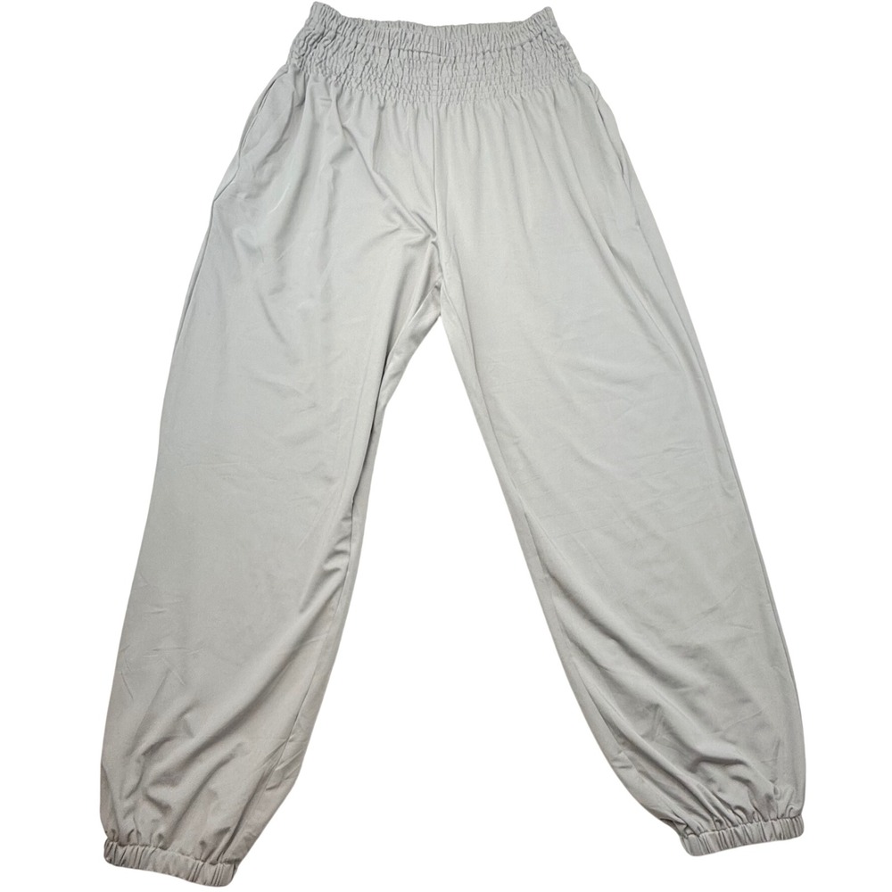 DOKOTOO‎ Women's sz S Gray Smocked Waist Jogger Pants Sweatpants lightweight